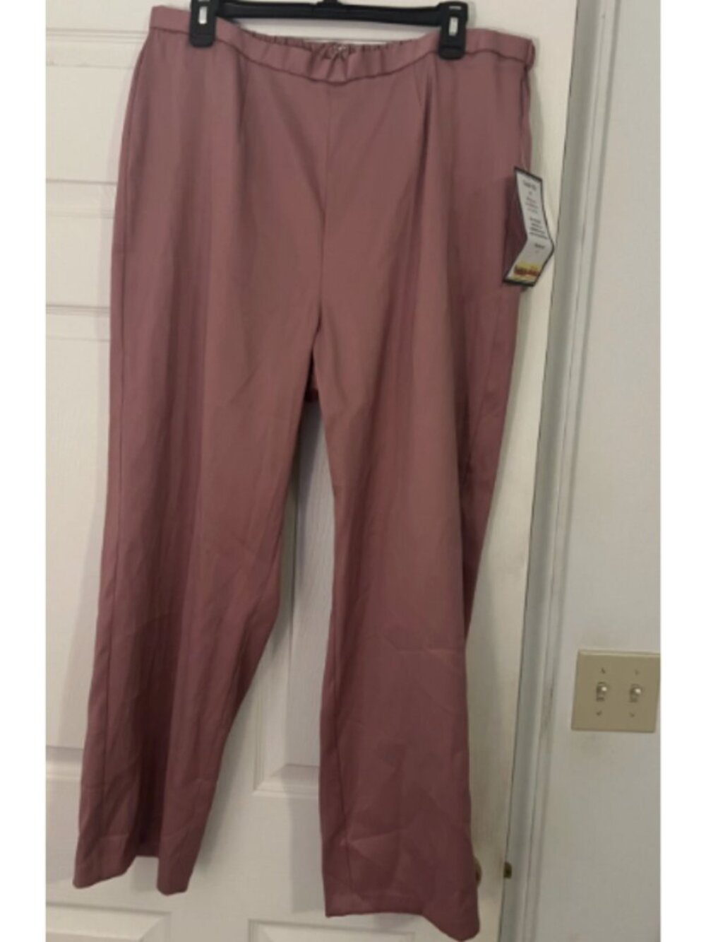 Alex Evenings Rose Pink Satin Straight Leg Formal Pants Petite XLP NWT Wedding